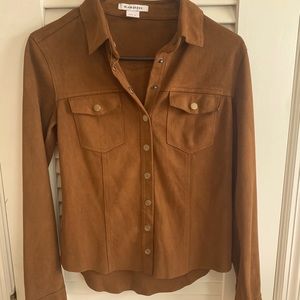 Suede button down